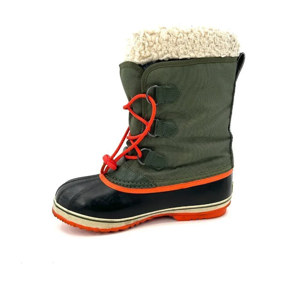 SOREL Women's Green Yoot Pac Lined Waterproof Nylon Surplus Winter Boots Size 6